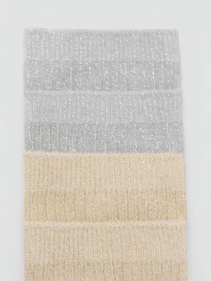 Product image 3 of 4, which shows Mango Lucia Ankle Socks, Pack of 2, Grey, One Size