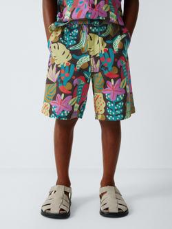 John Lewis Kids' Tropical Parrot Print Shorts, Multi, Multi