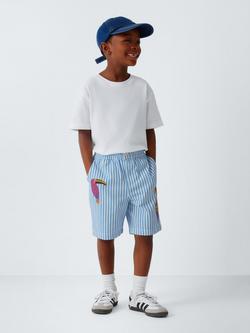 John Lewis Kids' Parrot Stripe Dock Shorts, Multi - view 2, Multi