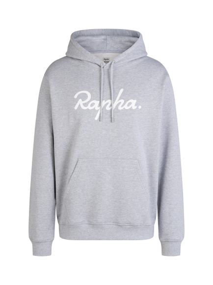 Rapha Men's Cotton Hoodie, Grey/White, Grey/White