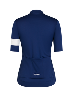Rapha Core Short Sleeved Zipped Jersey, Blue - view 2, Blue