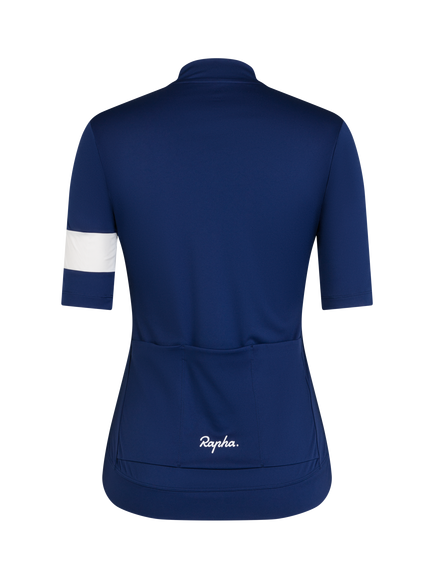 Rapha Core Short Sleeved Zipped Jersey, Blue - view 2, Blue
