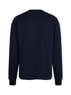 Rapha Cotton Long Sleeved Crew Neck T-Shirt, Dark Navy - view 2, Dark Navy