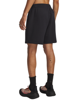 Under Armour Icon Fleece Shorts, Black/White - view 2, Black / / White