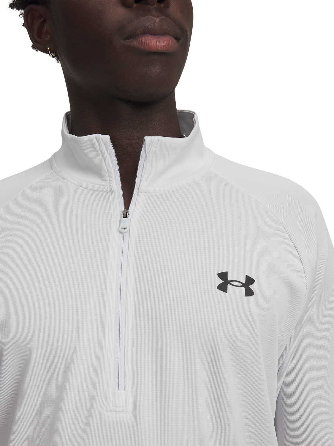 Product image 3 of 3, which shows Under Armour Men's Half-Zip Fleece Top, Distant Gray / / Bl, S