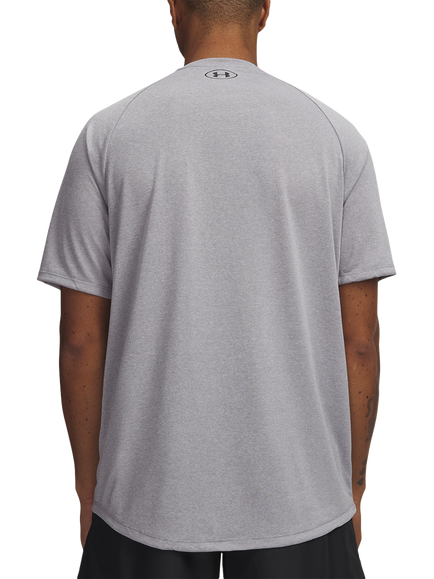 Under Armour Men's Regular Fit Tech Fabric Logo T-Shirt, Steel Light Heather - view 2, Steel Light Heather