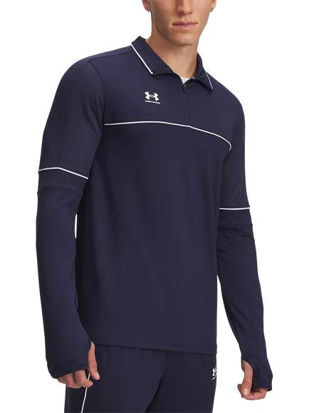 Under Armour Men's Regular Fit Zip Neck Polo Shirt, Midnight Navy/W, Midnight Navy / / W