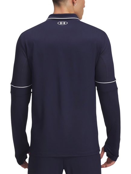Under Armour Men's Regular Fit Zip Neck Polo Shirt, Midnight Navy/W - view 2, Midnight Navy / / W