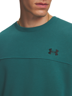 Under Armour Rival Lightweight Crew Neck Sweatshirt, Rack Green / / Blac - view 2, Rack Green / / Blac