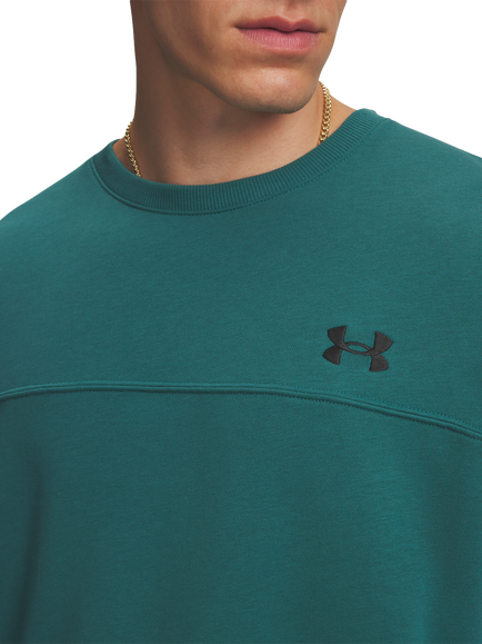 Under Armour Rival Lightweight Crew Neck Sweatshirt, Rack Green / / Blac - view 2, Rack Green / / Blac
