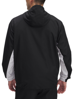 Under Armour Men's Rival Woven Windbreaker, Black/Black/White - view 2, Black/Black/White