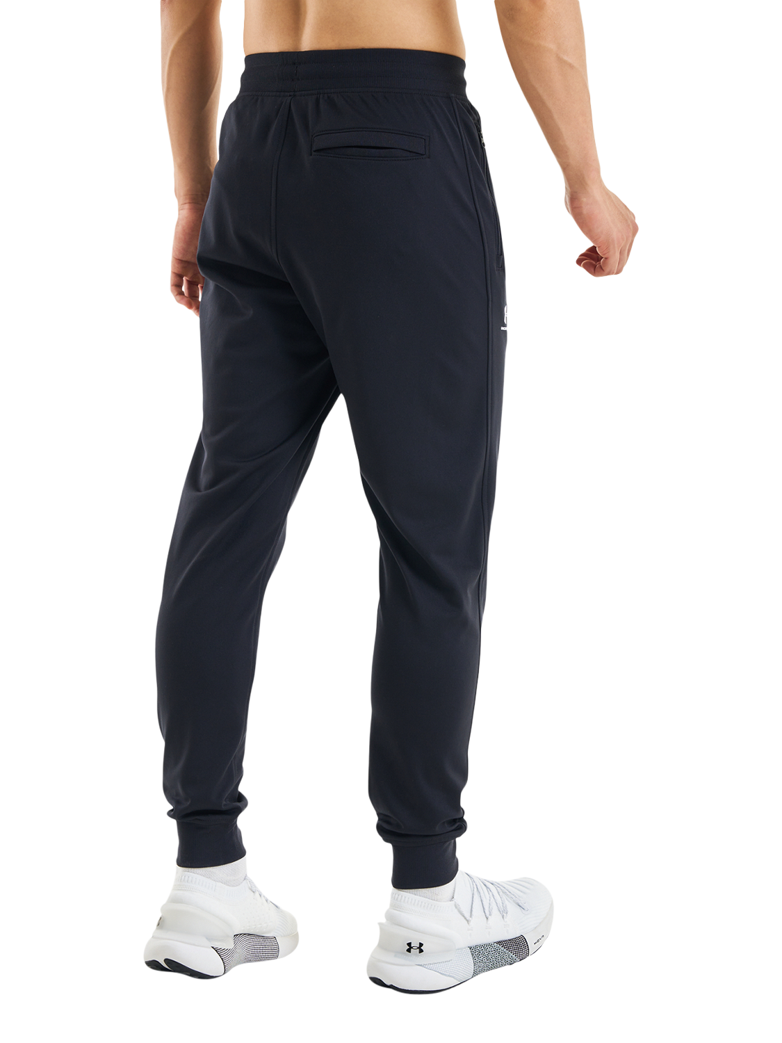 Product image 2 of 3, which shows Under Armour Sportstyle Joggers, Black / / White, S