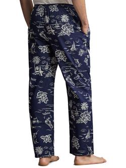 Ralph Lauren Holiday Bear Cotton Lounge Trousers, Blue Navy - view 2, Blue Navy