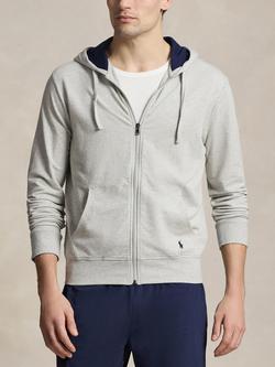 Ralph Lauren Stretch Cotton Jersey Full Zip Hoodie, Grey Mid, Grey Mid