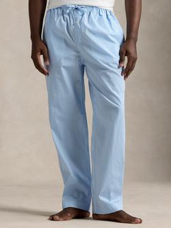 Ralph Lauren Cotton Stripe Pyjama Trousers, Blue Sky, Blue Sky