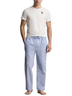 Ralph Lauren Cotton Short Sleeve Bear Pyjama Set, White/Blue, White/Blue