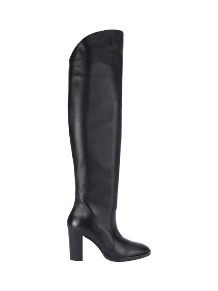 Carvela Alllora Leather Over the Knee Boots, Black, Black