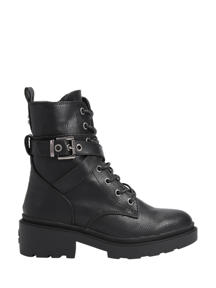 Carvela Boulder Combat Block Heel Ankle Boots, Black, Black