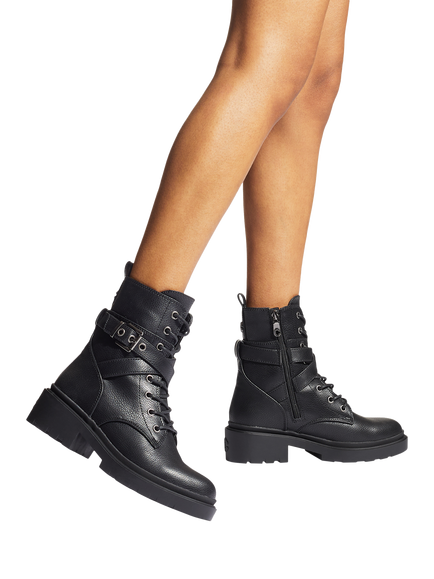 Carvela Boulder Combat Block Heel Ankle Boots, Black - view 2, Black