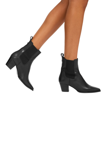 Carvela Riva Leather Chelsea Ankle Boots, Black - view 2, Black