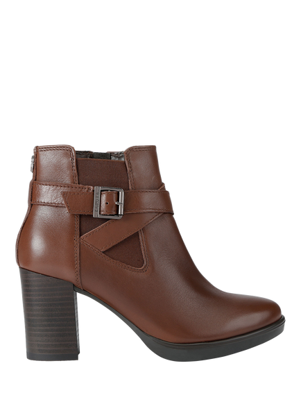 Carvela Silver 2 Wide Fit Leather Ankle Boots, Brown, Brown