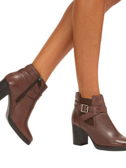 Carvela Silver 2 Wide Fit Leather Ankle Boots, Brown - view 2, Brown
