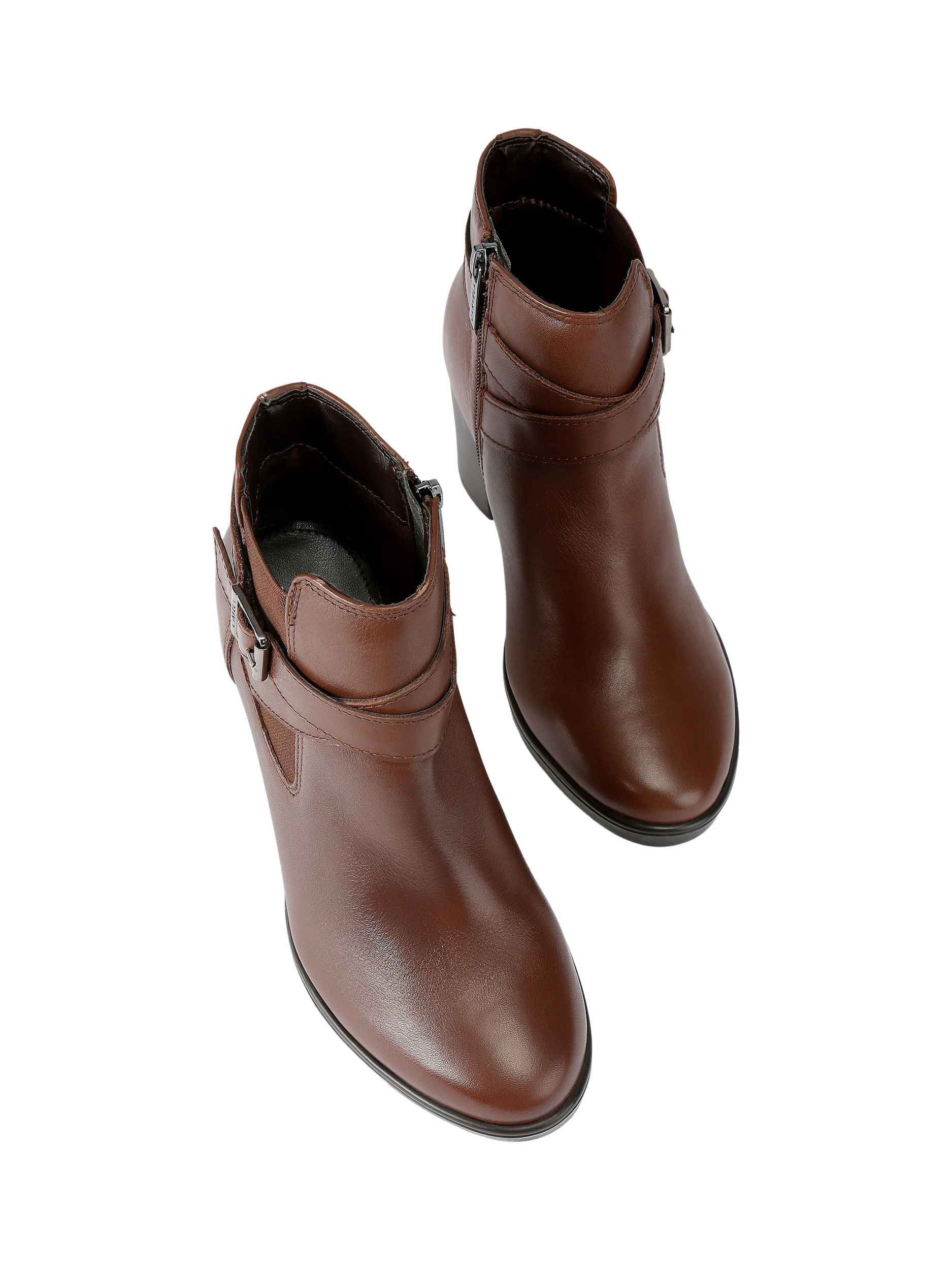 Product image 5 of 5, which shows Carvela Silver 2 Wide Fit Leather Ankle Boots, Brown, 3
