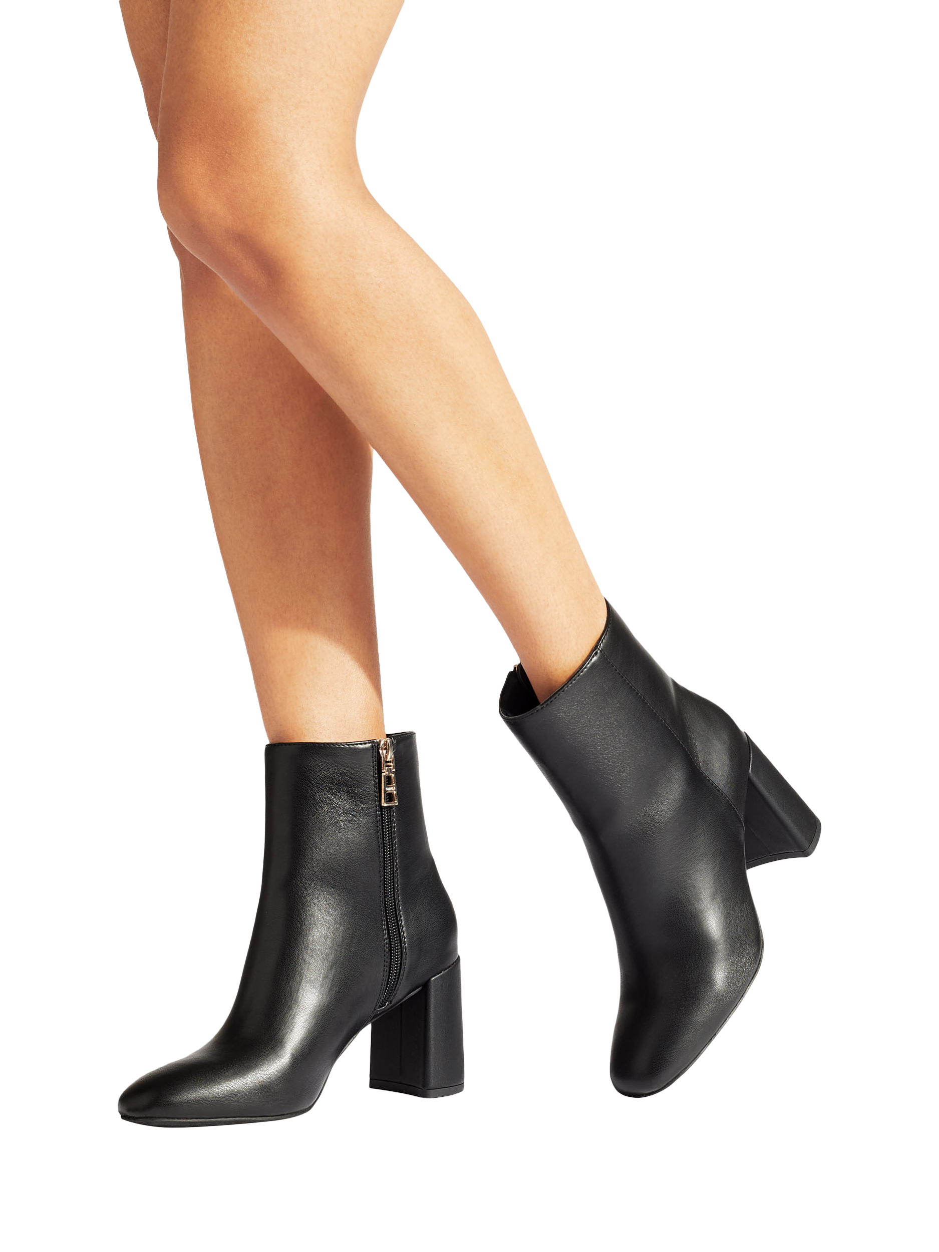 Product image 2 of 5, which shows Carvela Willow Faux Leather Ankle Boots, Black, 3