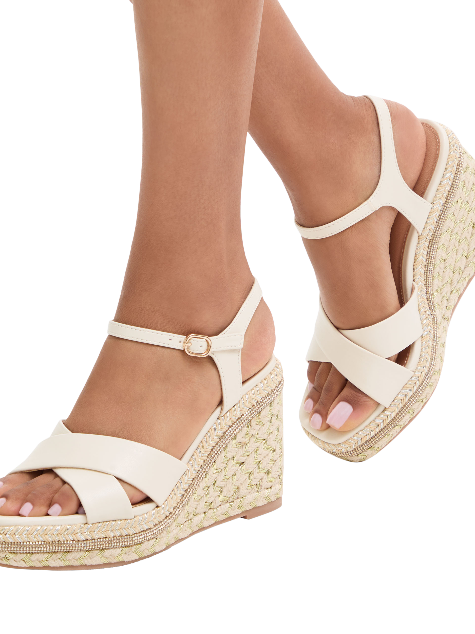 Product image 2 of 5, which shows Carvela Fascino Wedge Sandal, Natural Putty, 3