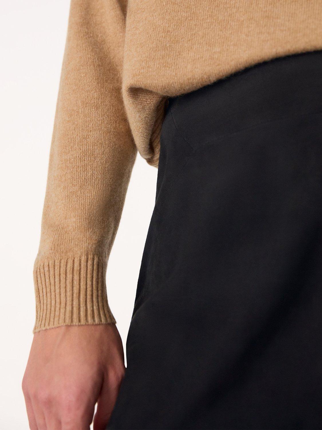 Product image 4 of 5, which shows Whistles Suede A-Line Skirt, Black, 6