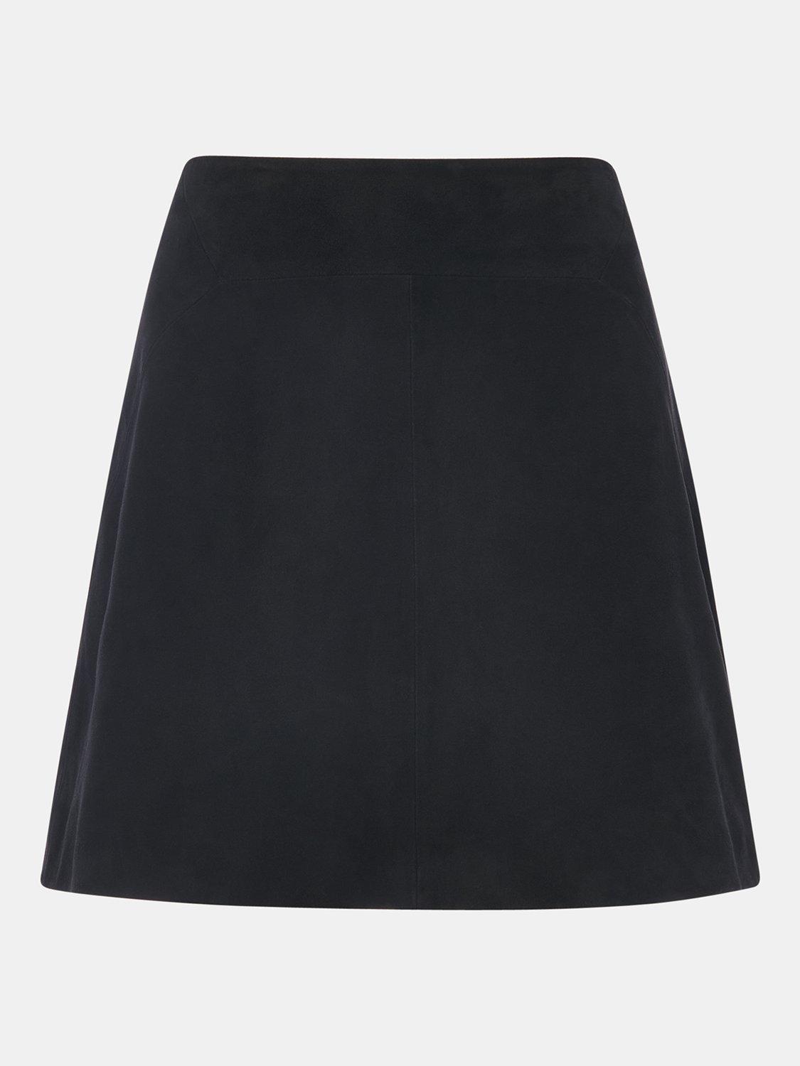 Product image 5 of 5, which shows Whistles Suede A-Line Skirt, Black, 6