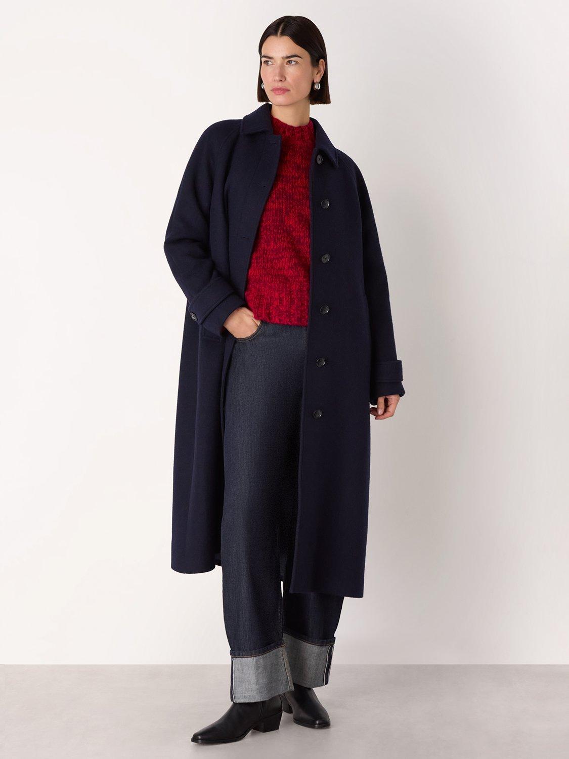 Product image 3 of 5, which shows Whistles Flecked Wool Chunky Knit Jumper, Red/Multi, XS