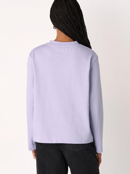 Whistles Long Sleeve Jersey Top - view 2, Lilac