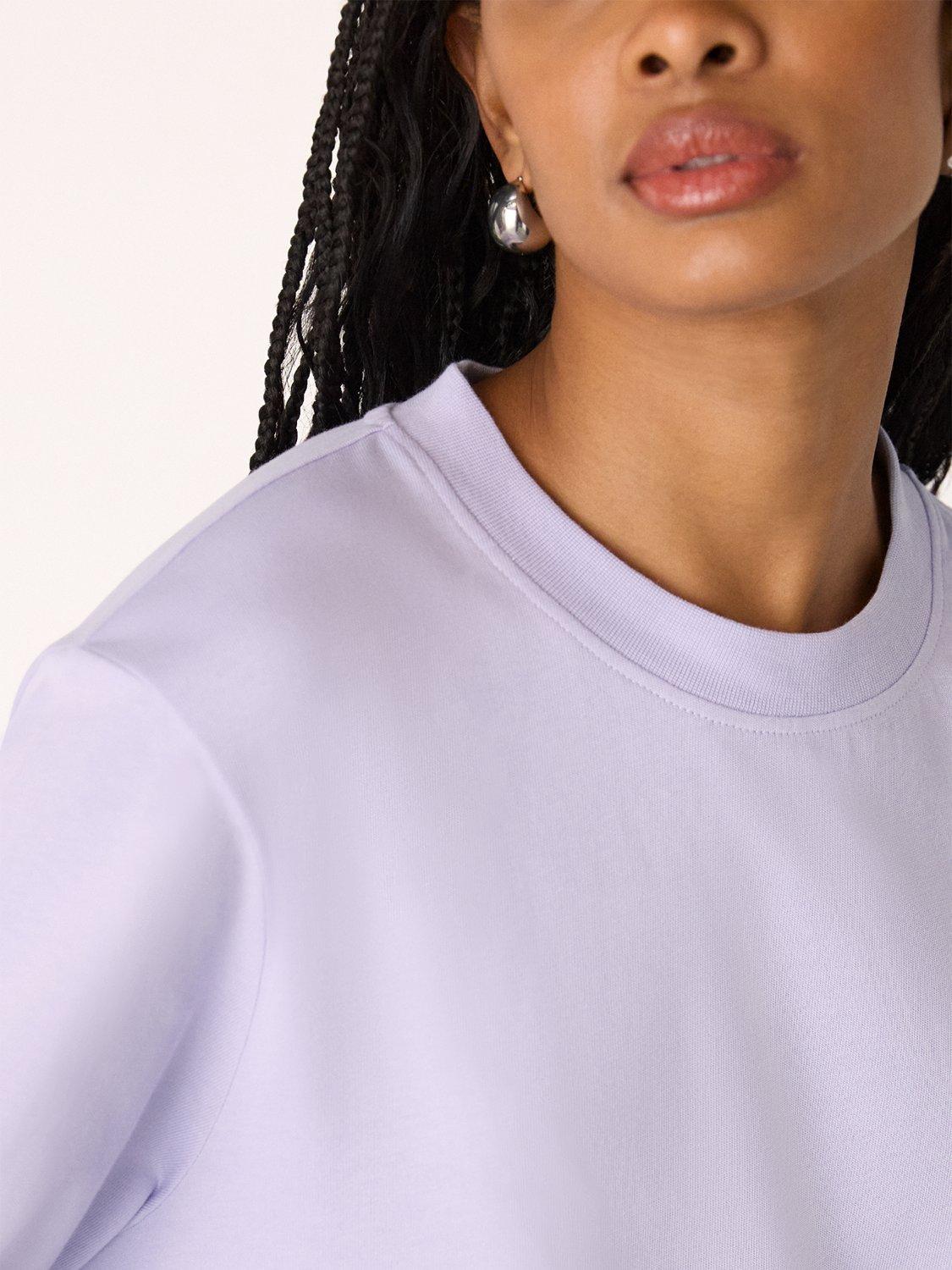 Product image 4 of 5, which shows Whistles Long Sleeve Jersey Top, Lilac, XS