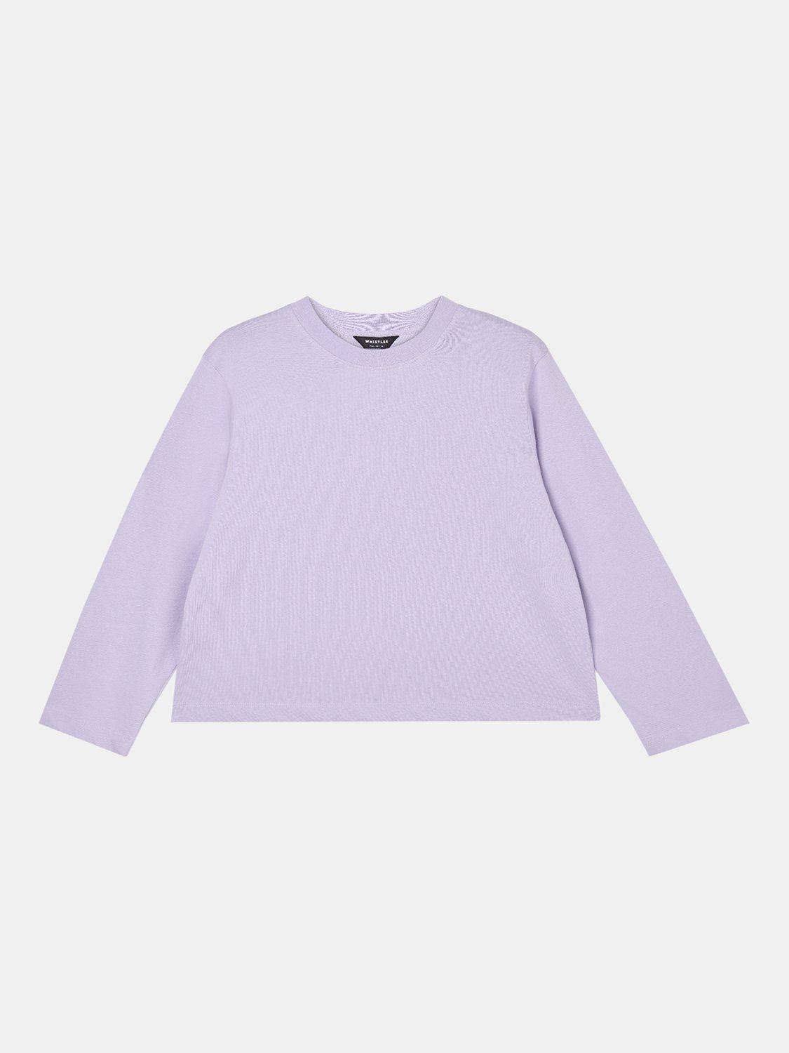 Product image 5 of 5, which shows Whistles Long Sleeve Jersey Top, Lilac, XS
