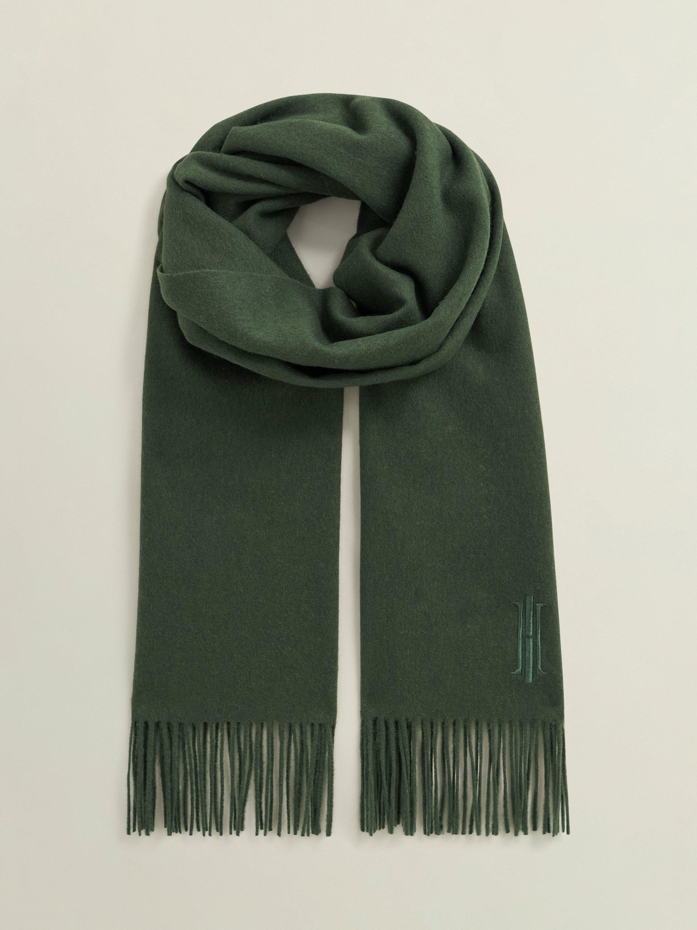 Product image 1 of 4, which shows Hobbs Emery Pure Wool Scarf, Dark Green, One Size