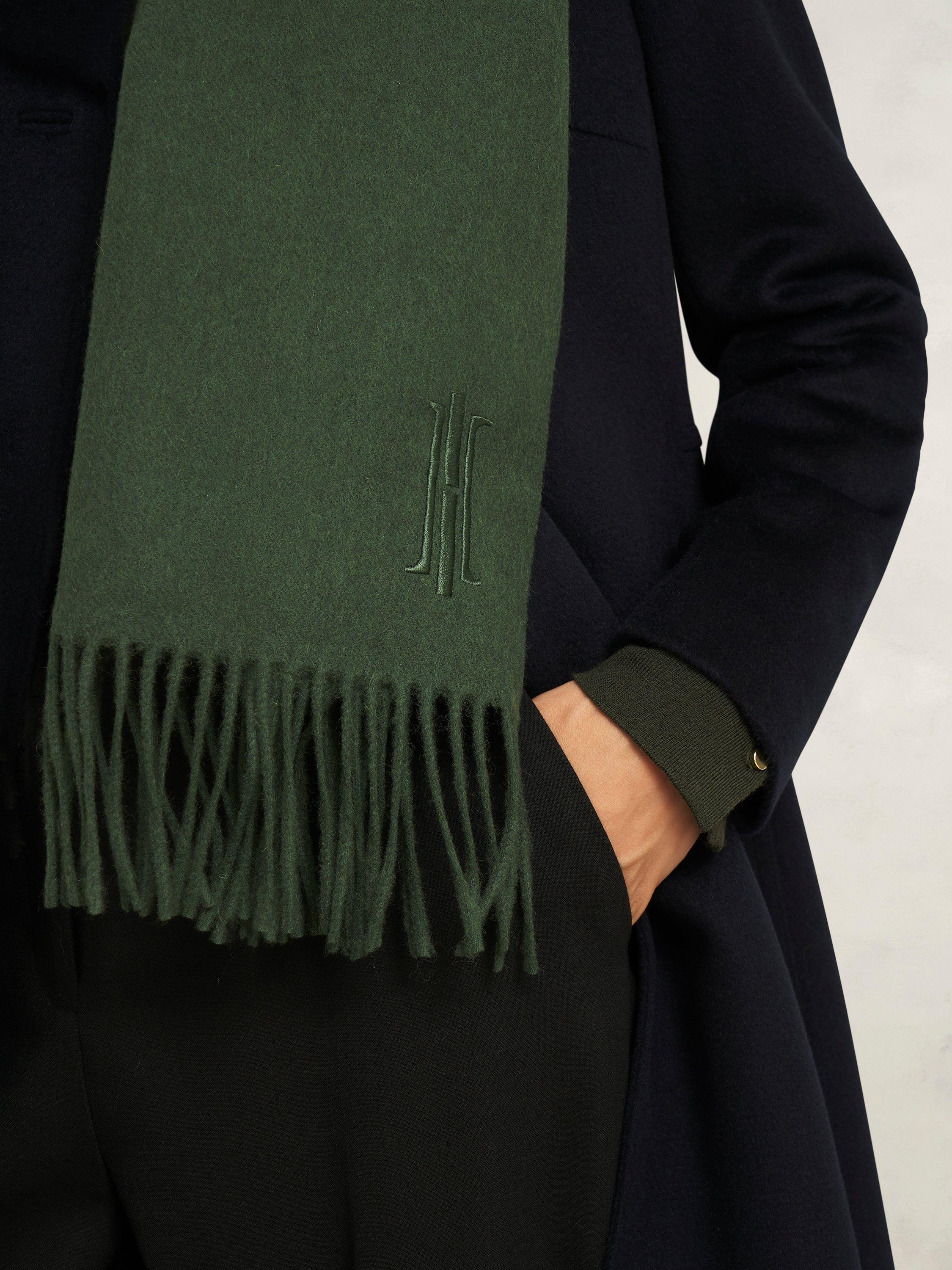 Product image 3 of 4, which shows Hobbs Emery Pure Wool Scarf, Dark Green, One Size