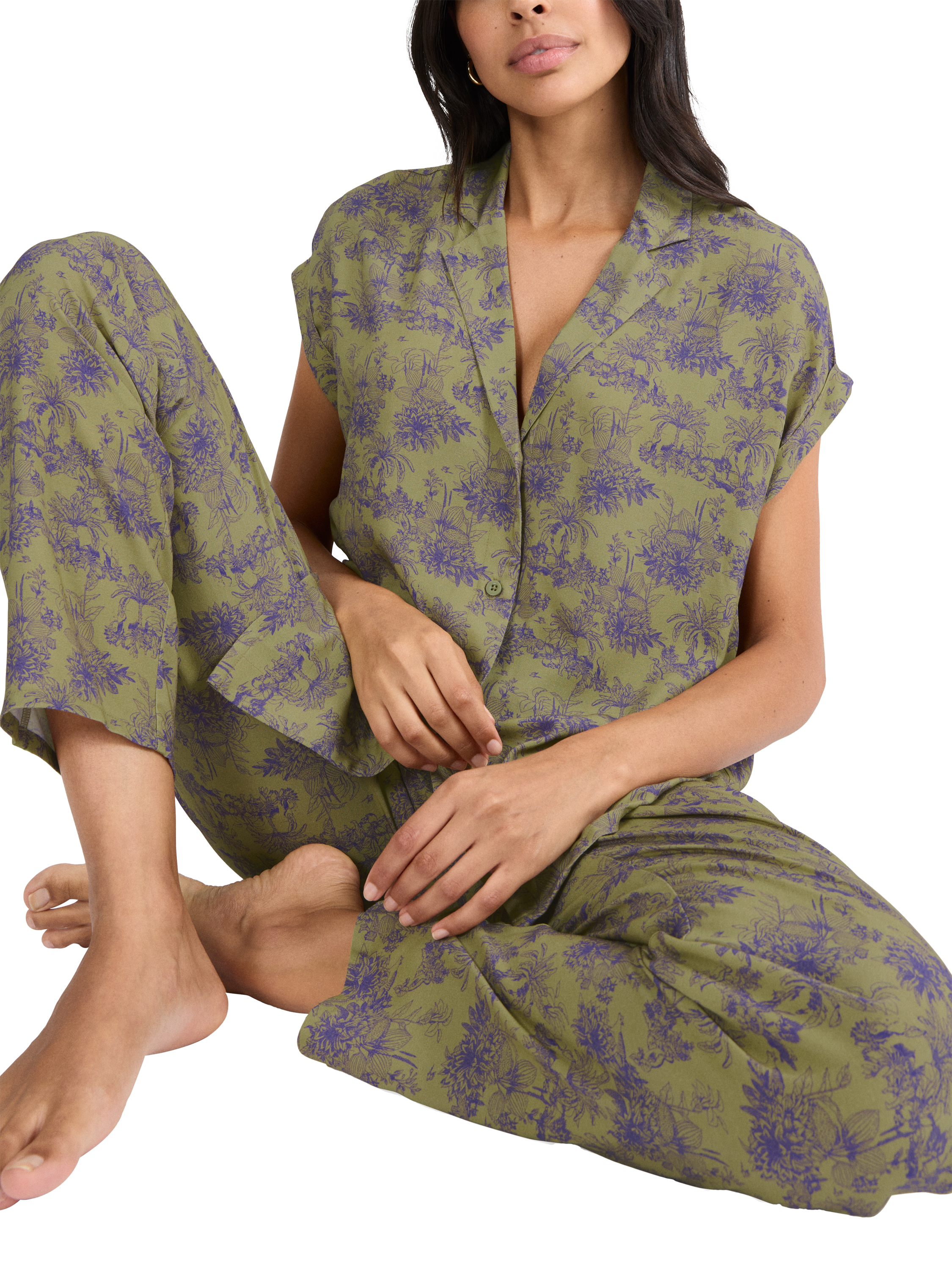 Product image 4 of 4, which shows Triumph Boyfriend Fit Pyjama Set, Green, 8