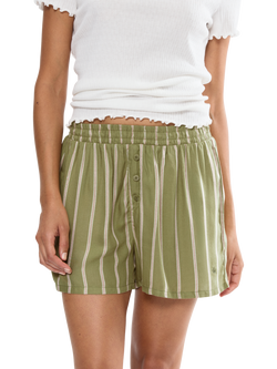 Triumph Mix & Match Stripe Pyjama Shorts, Green/White, Green/White