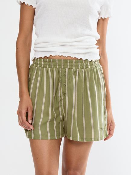 Triumph Mix & Match Stripe Pyjama Shorts, Green/White, Green/White