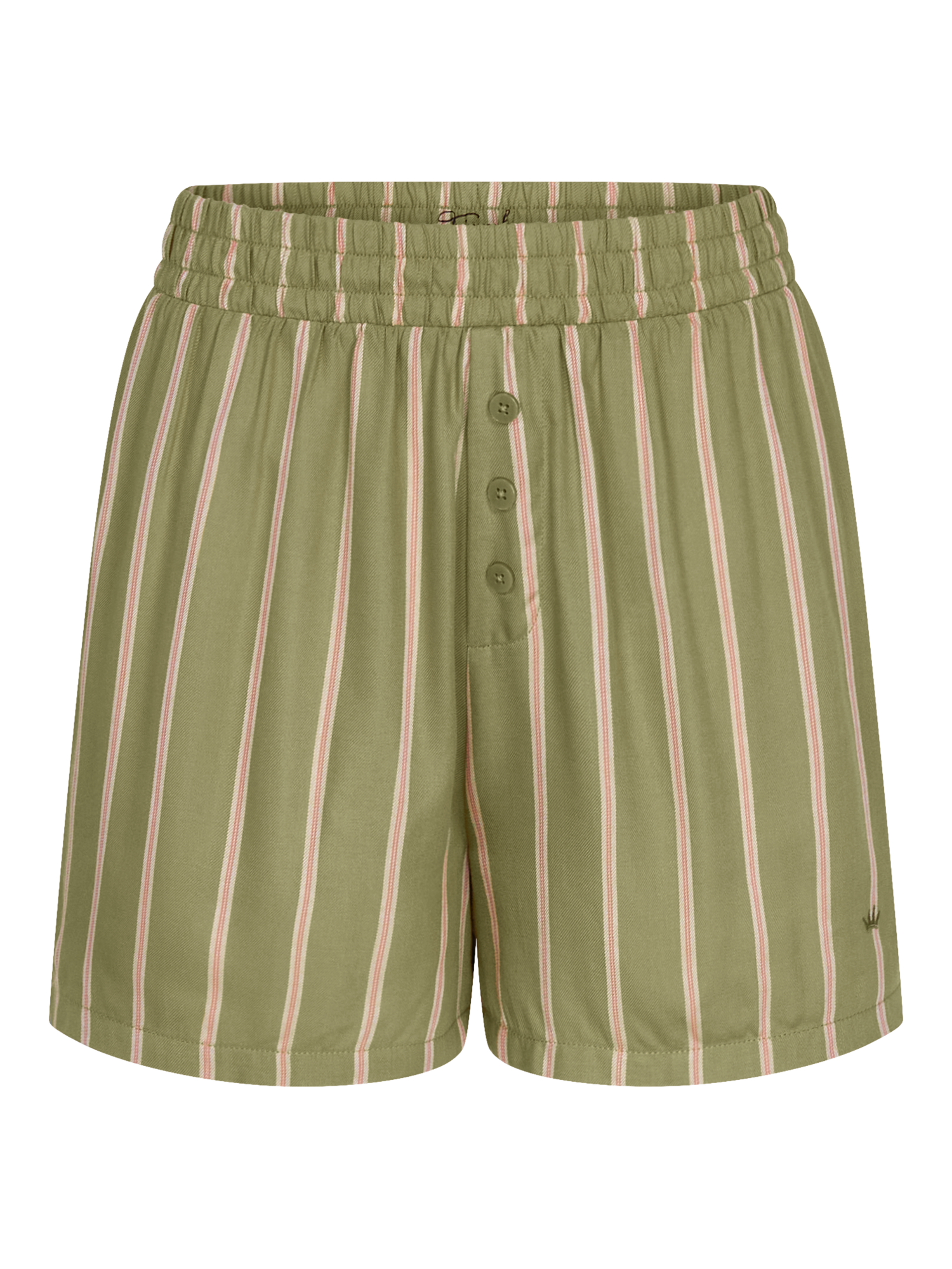 Product image 4 of 4, which shows Triumph Mix & Match Stripe Pyjama Shorts, Green/White, 8