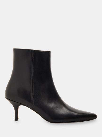Whistles Leather Pointed Kitten Heel Boots, Black, Black
