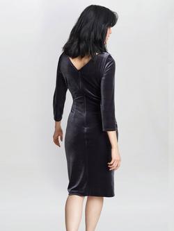 Gina Bacconi Zoe Velvet Wrap Dress - view 2, Grey