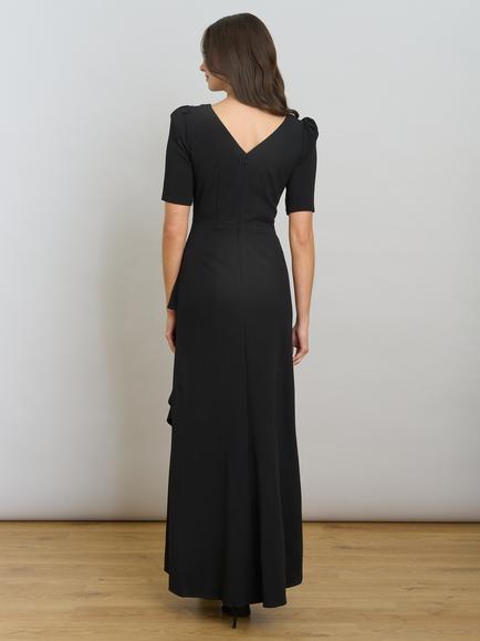 Gina Bacconi Paola Beaded Neck Maxi Dress, Black - view 2, Black