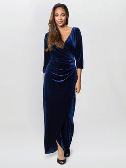 Gina Bacconi Paris Velvet Maxi Dress, Navy, Navy