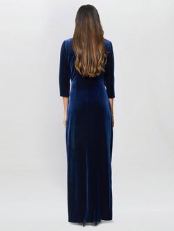 Gina Bacconi Paris Velvet Maxi Dress, Navy - view 2, Navy