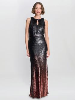 Gina Bacconi Tallulah Sequin Sleeveless Mermaid Maxi Dress, Black