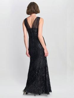 Gina Bacconi Tamsin Sequin Sleeveless V Neck Maxi Mermaid Dress - view 2, Black