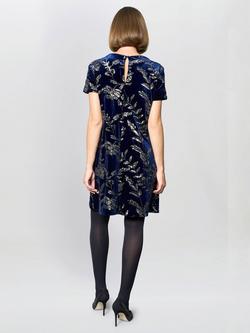 Gina Bacconi Cleopatra Floral Short Sleeve Midi Shift Dress - view 2, Navy