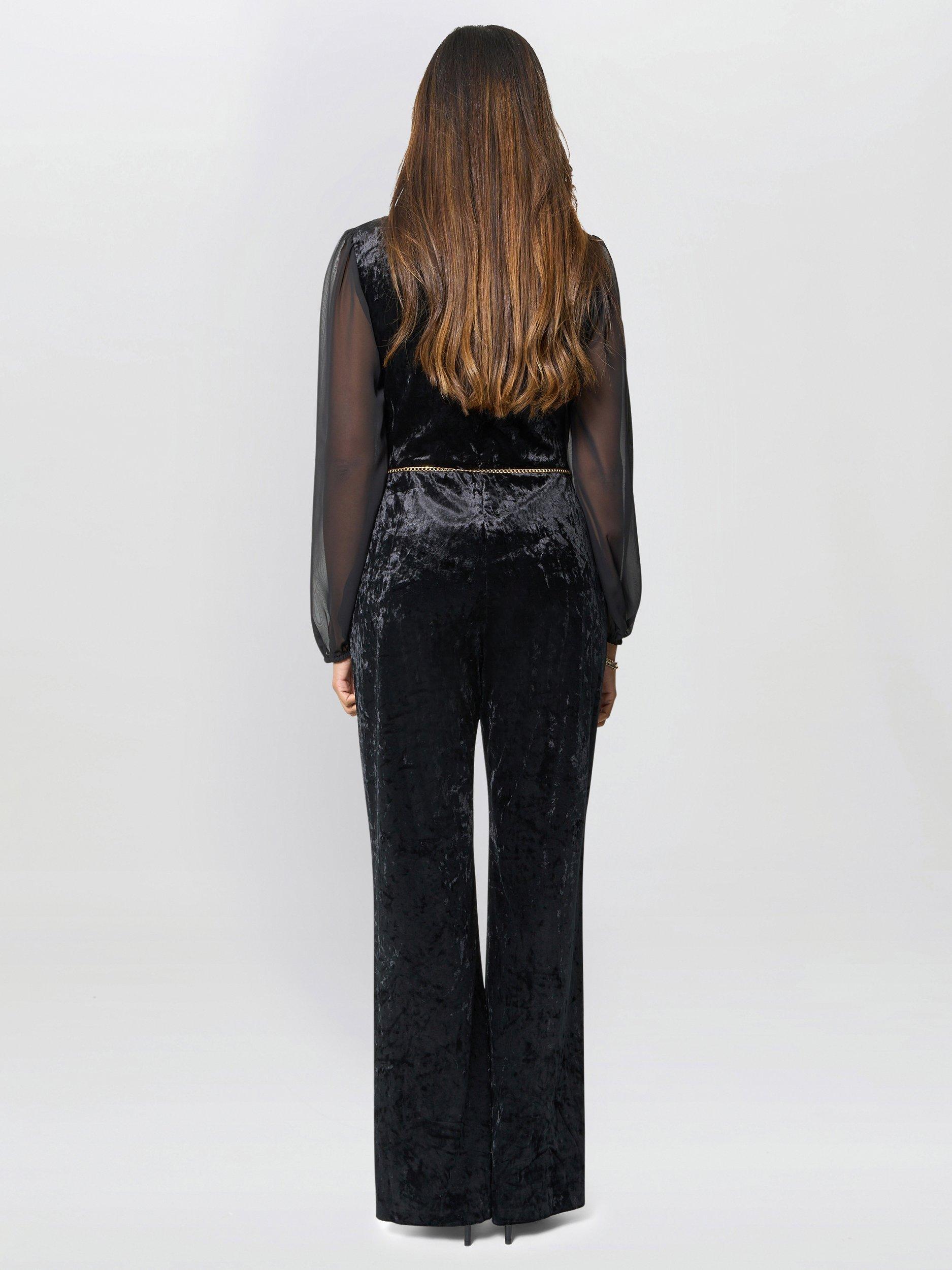 Product image 2 of 5, which shows Gina Bacconi Alaska Long Sleeve Jumpsuit, Black, 8